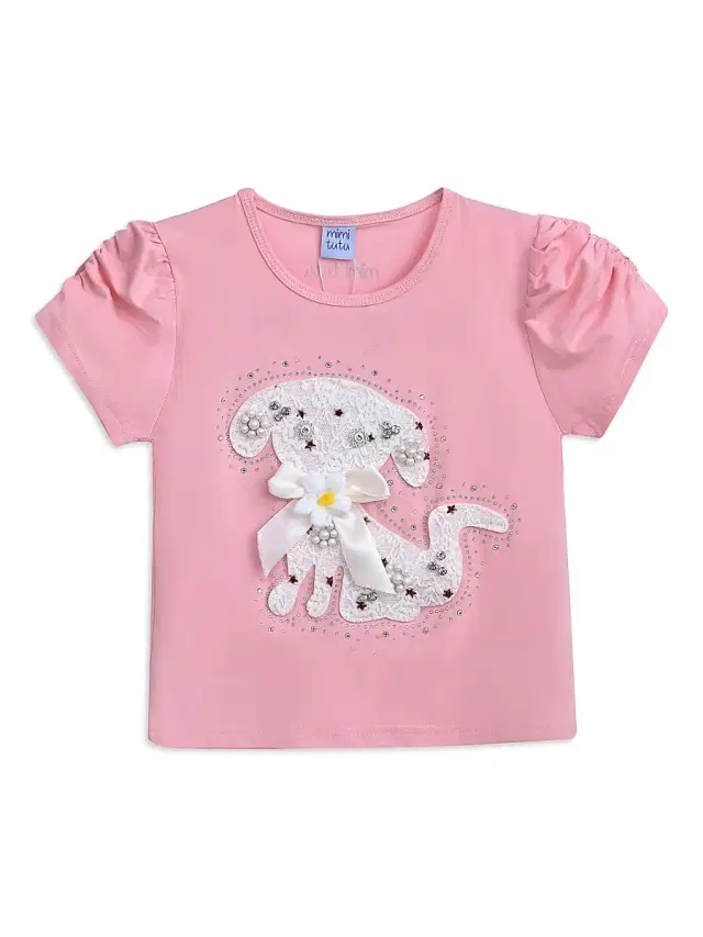 Mimi Tutu Little Girl's & Girl's Puppy T-Shirt - Pink 12 Months
