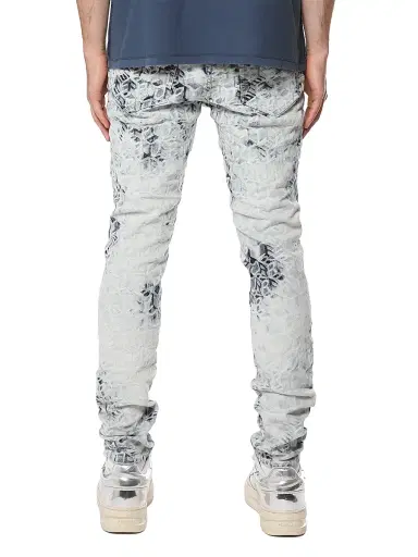 Purple Brand Men's Monogram Jacquard Stretch Skinny Jeans - Super Light Indigo - Size 40 | Thumbnail 2