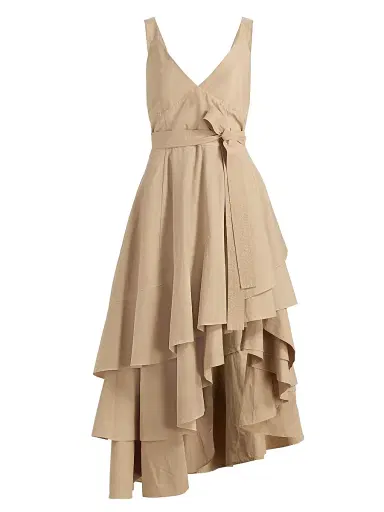 Co Women's Tank Cotton Ruffle Midi-Dress | Thumbnail 1 Co Women's Tank Cotton Ruffle Midi-Dress | Thumbnail 1