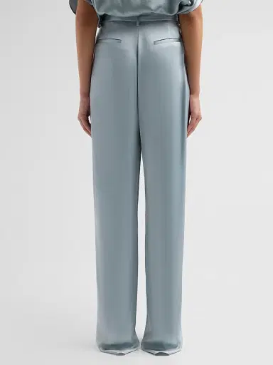 Lapointe Women's Double-Faced Satin Straight-Leg Belted Pants | Thumbnail 3