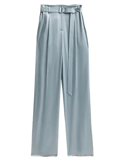 Lapointe Women's Double-Faced Satin Straight-Leg Belted Pants | Thumbnail 1