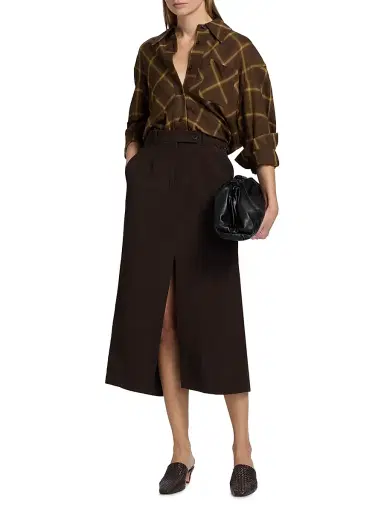 Co Women's Tailored Linen-Blend Pencil Skirt | Thumbnail 2