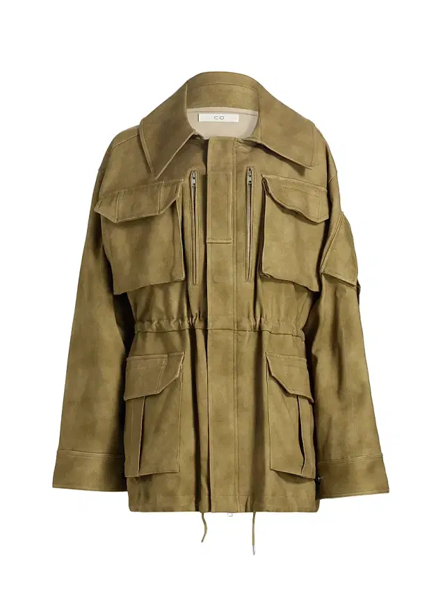 Co Women's Camo tton-Blend Military Jacket - Khaki