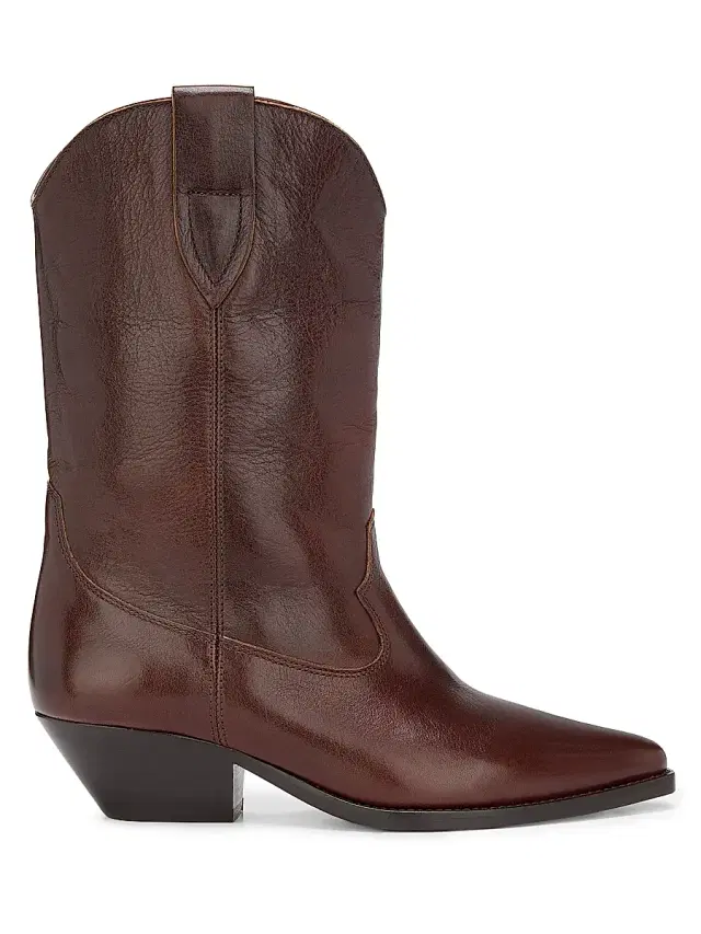 Isabel Marant Women's Duerto 40MM Leather Cowboy Boots - Mahogany