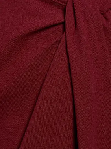 Isabel Marant Women's Nayda Draped Cotton Top - Dark Burgundy | Thumbnail 7