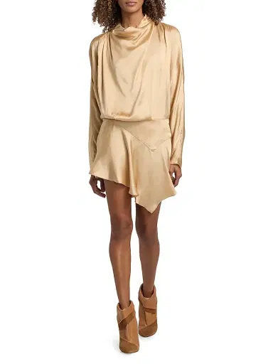 Isabel Marant Women's Neline Draped Satin Shirtdress | Thumbnail 2 Isabel Marant Women's Neline Draped Satin Shirtdress | Thumbnail 2