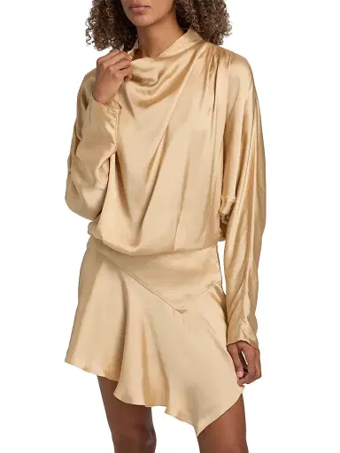 Isabel Marant Women's Neline Draped Satin Shirtdress | Thumbnail 3 Isabel Marant Women's Neline Draped Satin Shirtdress | Thumbnail 3