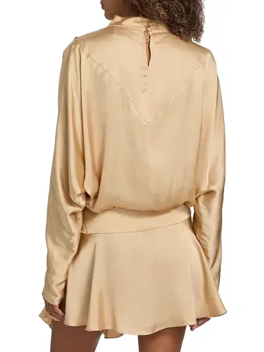 Isabel Marant Women's Neline Draped Satin Shirtdress | Thumbnail 5 Isabel Marant Women's Neline Draped Satin Shirtdress | Thumbnail 5