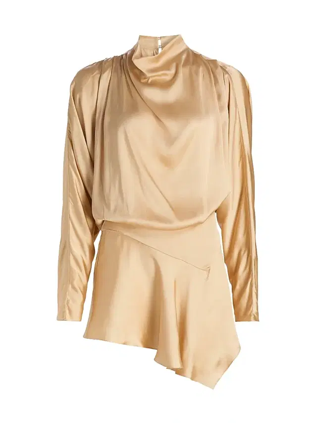 Isabel Marant Women's Neline Draped Satin Shirtdress - Beige