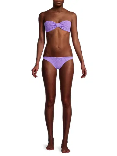 Hunza G Women's Jean Bow Two-Piece Bikini Set - Lilac | Thumbnail 2 Hunza G Women's Jean Bow Two-Piece Bikini Set - Lilac | Thumbnail 2