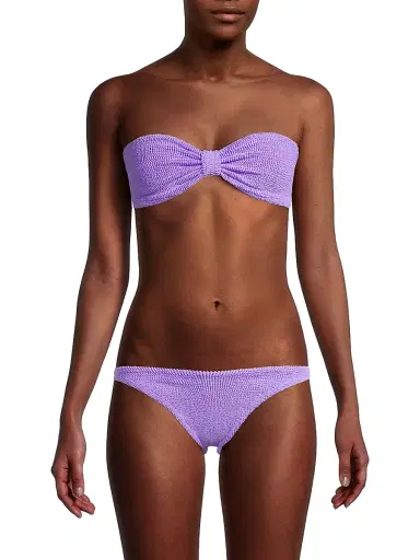 Hunza G Women's Jean Bow Two-Piece Bikini Set - Lilac | Thumbnail 3 Hunza G Women's Jean Bow Two-Piece Bikini Set - Lilac | Thumbnail 3