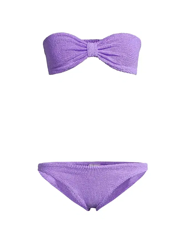 Women's Jean Bow Two-Piece Bikini Set - Lilac