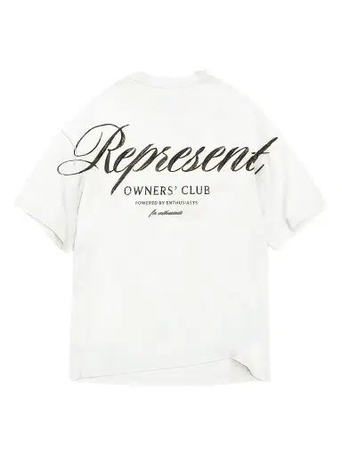 Represent Men's Represent Owners Club Script T-Shirt - Flat White | Thumbnail 3