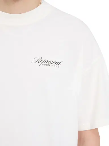 Represent Men's Represent Owners Club Script T-Shirt - Flat White | Thumbnail 8