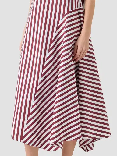 Akris punto Women's Kodak Striped Cotton Midi Shirtdress - Pomegranate Cream - Size 16 | Thumbnail 5 Akris punto Women's Kodak Striped Cotton Midi Shirtdress - Pomegranate Cream - Size 16 | Thumbnail 5