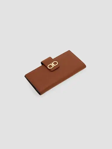 Ferragamo Women's Gancini Leather Continental Wallet - New Cognac | Thumbnail 3