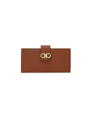 Ferragamo Women's Gancini Leather Continental Wallet - New Cognac | Thumbnail 1