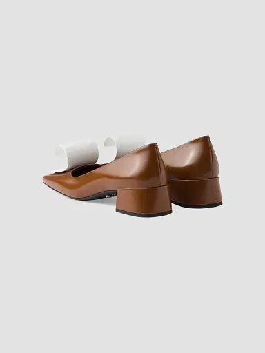 Prada Women's Two-Tone 35MM Brushed Leather Pumps - Brown - Size 7.5 | Thumbnail 3