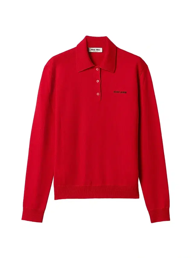 Miu Miu Women's Wool Knit Polo Shirt - Red