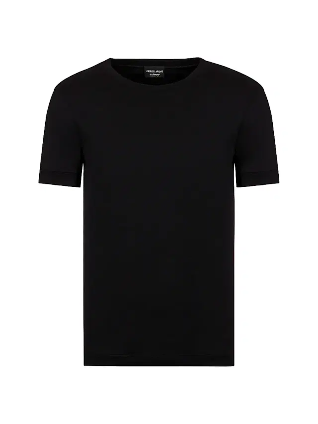 Giorgio Armani Men's Cashmere Jersey Short-Sleeve T-Shirt - Nero