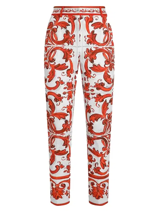 Dolce & Gabbana Women's Majolica-Print Brocade Crop Pants - Variante Abbinata