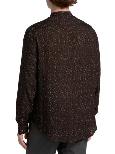 Emporio Armani Men's Printed Button-Front Sport Shirt - Black - Size Medium | Thumbnail 5 Emporio Armani Men's Printed Button-Front Sport Shirt - Black - Size Medium | Thumbnail 5