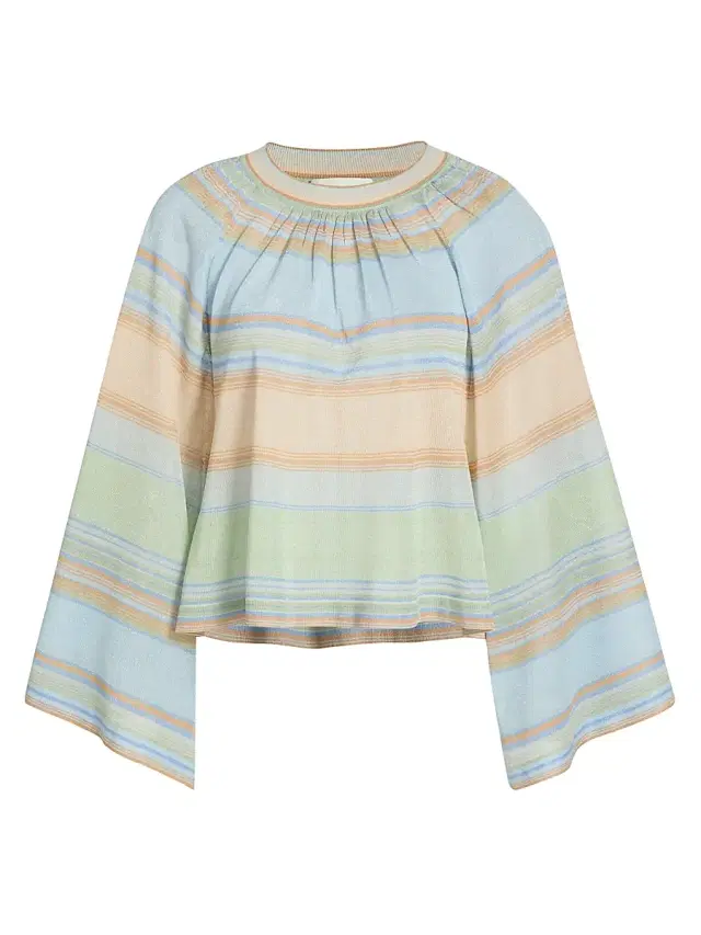 Women's Indra Striped Bell-Sleeve Knit Top - Blue Multi