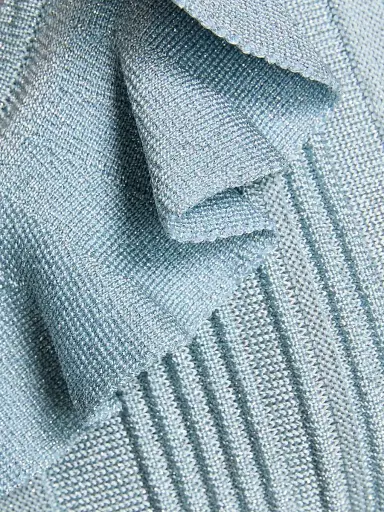 Zimmermann Women's Aster Metallic Rib-Knit Frill Top - Metallic Blue - Size 10 | Thumbnail 7 Zimmermann Women's Aster Metallic Rib-Knit Frill Top - Metallic Blue - Size 10 | Thumbnail 7