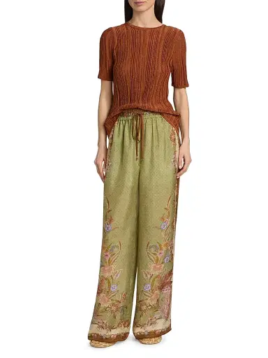 Zimmermann Women's Indra Metallic Rib-Knit T-Shirt | Thumbnail 2 Zimmermann Women's Indra Metallic Rib-Knit T-Shirt | Thumbnail 2