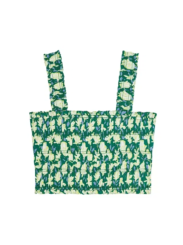 Rails Women's Quinn Floral Cotton Crop Top - Green Mayflower