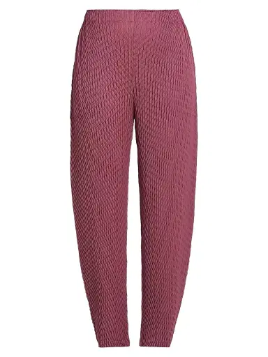 Issey Miyake Women's Sleek Pleats Pants - Burgundy - Size Small | Thumbnail 1