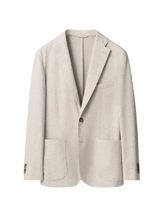 Men's Herringbone Linen Jersey Soft Jacket - Beige