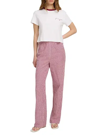 Favorite Daughter Women's The Cropped Signature Logo T-Shirt - Off White Ras | Thumbnail 2