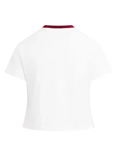 Favorite Daughter Women's The Cropped Signature Logo T-Shirt - Off White Ras | Thumbnail 3
