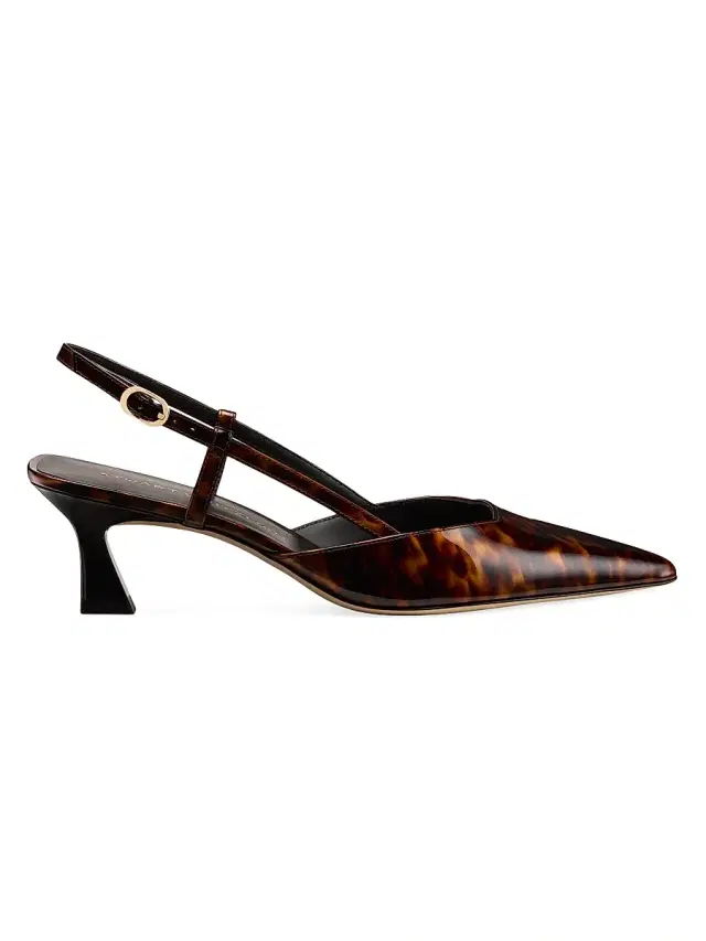 Stuart Weitzman Women's Vinnie 50MM Leather Slingback Pumps - Classic