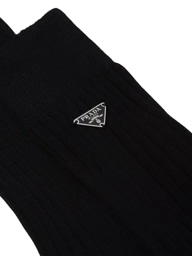 Prada Women's Cotton Socks - Black | Thumbnail 3 Prada Women's Cotton Socks - Black | Thumbnail 3