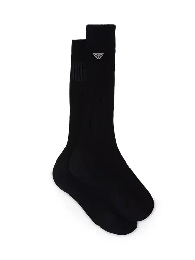 Prada Women's Cotton Socks - Black | Thumbnail 1 Prada Women's Cotton Socks - Black | Thumbnail 1