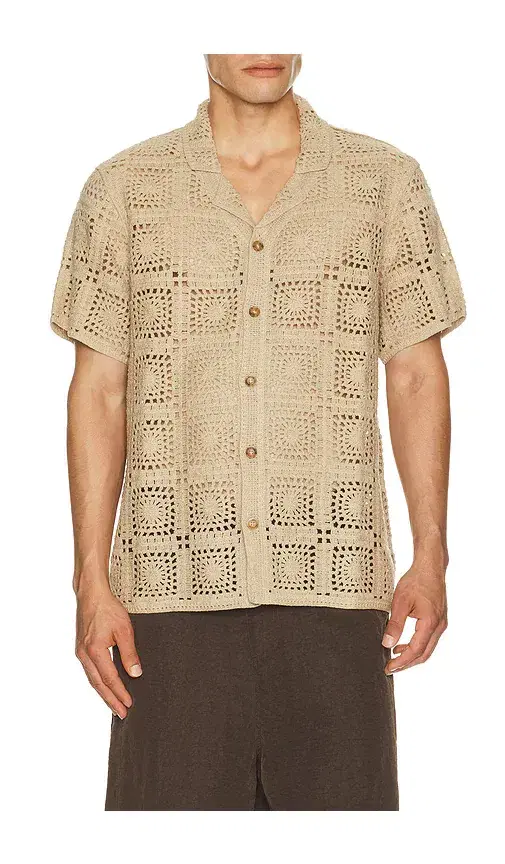 Callum Crochet Button Down Shirt