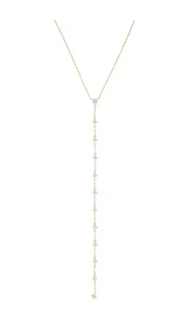 By Adina Eden Teardrop Cz Lariat Necklace | Thumbnail 2 By Adina Eden Teardrop Cz Lariat Necklace | Thumbnail 2