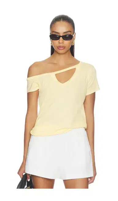 Michael Lauren x REVOLVE Zire Short Sleeve Asymmetrical Cold Shoulder Tee | Thumbnail 1 Michael Lauren x REVOLVE Zire Short Sleeve Asymmetrical Cold Shoulder Tee | Thumbnail 1