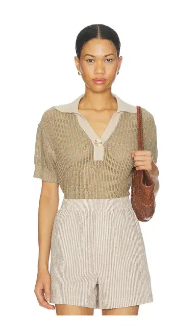 Varley Perrine Knit Polo Top | Thumbnail 1 Varley Perrine Knit Polo Top | Thumbnail 1