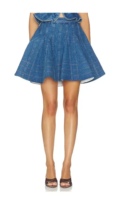 AKNVAS Kalle Godet Denim Skirt