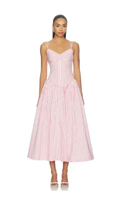 Cinq à Sept Rose Stripe Dagna Dress | Thumbnail 1 Cinq à Sept Rose Stripe Dagna Dress | Thumbnail 1