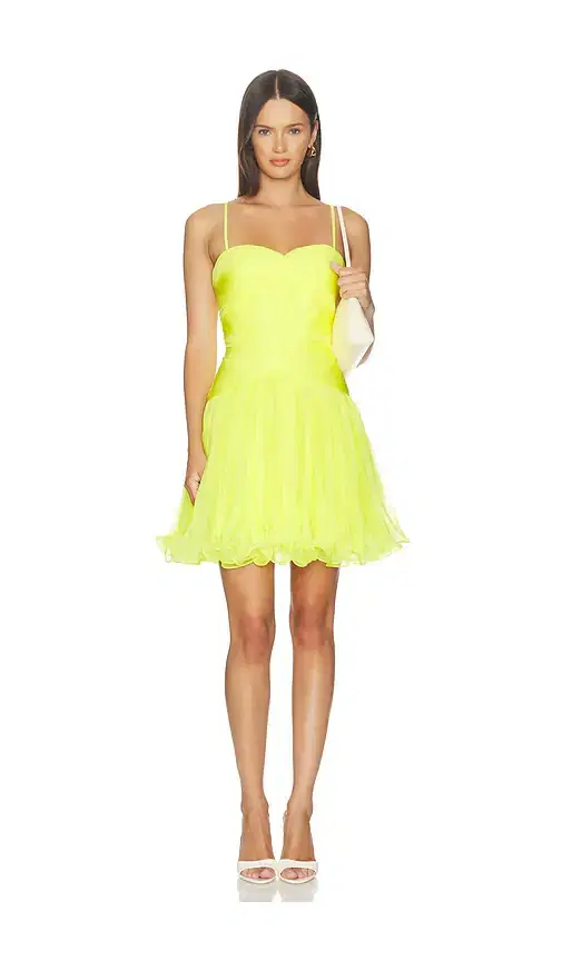 AKNVAS Canary Micropleated Cocktail Dress