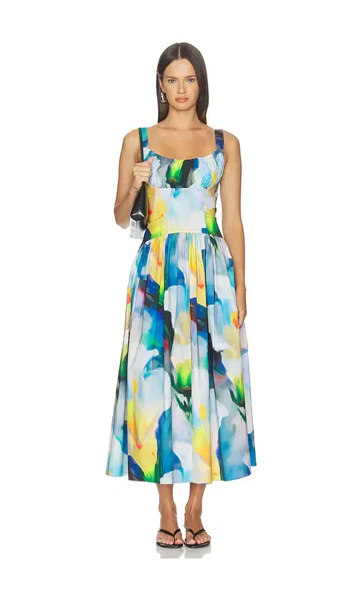 Prabal Gurung Ruched Waist Yoke Dress