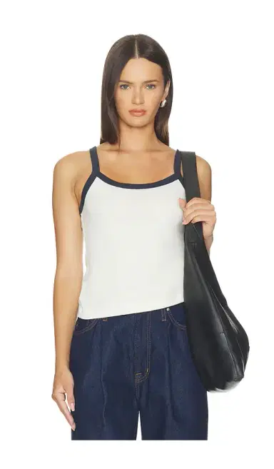 perfectwhitetee Cherry Cotton Ringer Tank | Thumbnail 1 perfectwhitetee Cherry Cotton Ringer Tank | Thumbnail 1