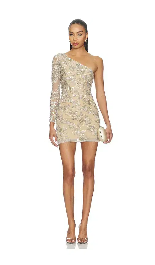 LA FUORI Frosted Silver Mini Dress
