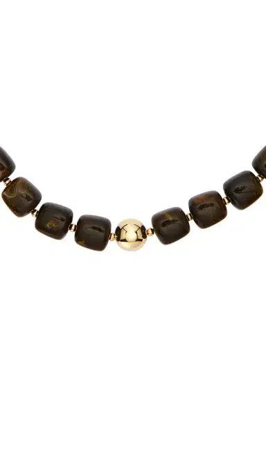 Epifene Chunky Brown Resin Beaded Necklace | Thumbnail 2 Epifene Chunky Brown Resin Beaded Necklace | Thumbnail 2