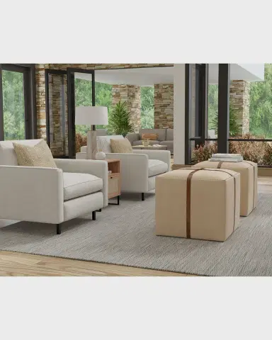 Sarreid Leather Strap Ottoman | Thumbnail 4 Sarreid Leather Strap Ottoman | Thumbnail 4