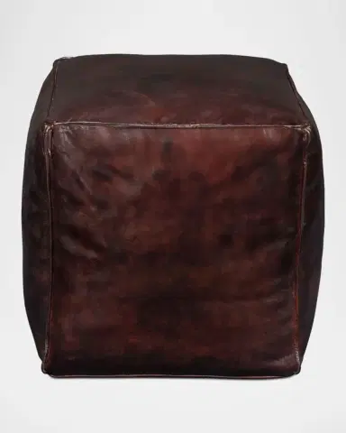 Sarreid Sunday Afternoon Leather Cube | Thumbnail 4 Sarreid Sunday Afternoon Leather Cube | Thumbnail 4